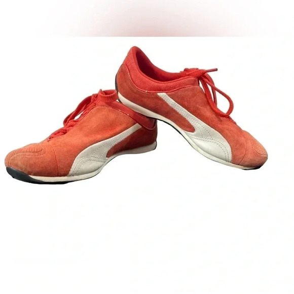 Puma Ferrari Orange White Sneakers Size 4.5 - Picture 7 of 8